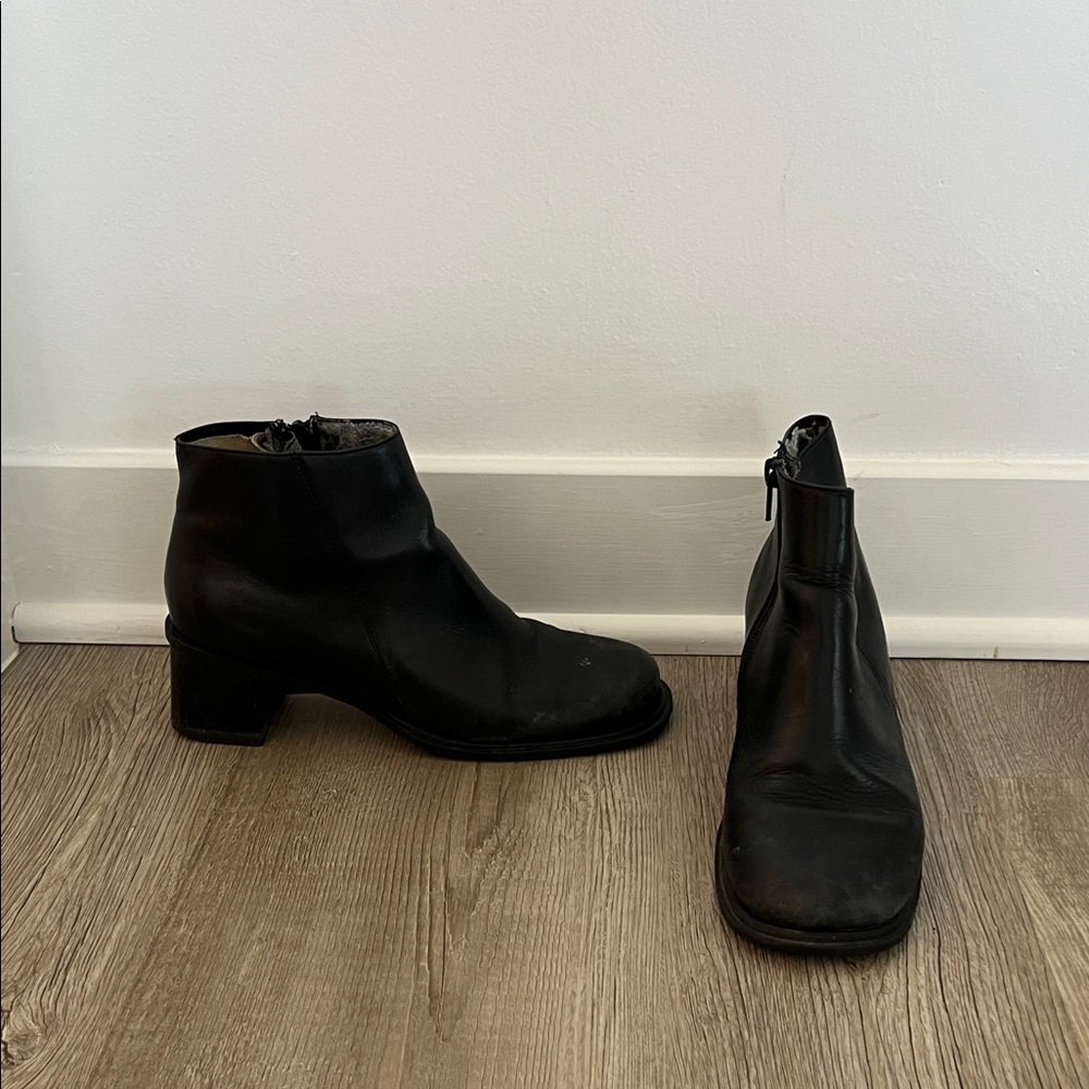 Black Ankle Boots with Zipper